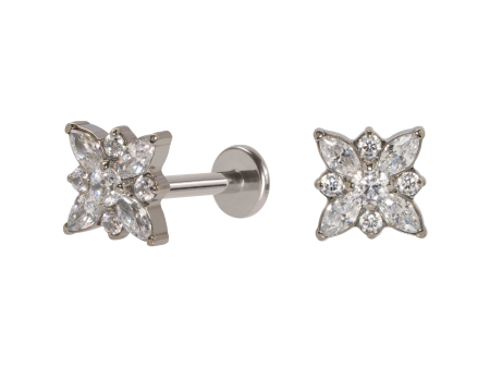 LABRET TITÂNIO R/I ROSA DOS VENTOS C/ ZIRCÔNIA