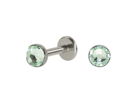 LABRET TITÂNIO R/I FLAT C/ ZIRCÔNIA VERDE – 1.2 X 8 X 4MM
