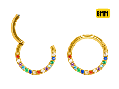 SEGMENTO CLICKER AÇO PVD GOLD FRONTAL MULTI COLORS – 8MM