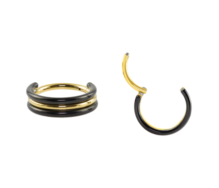 SEGMENTO CLICKER TIT 3 FILEIRAS NATURAL/ PVD GOLD – 1.2X10