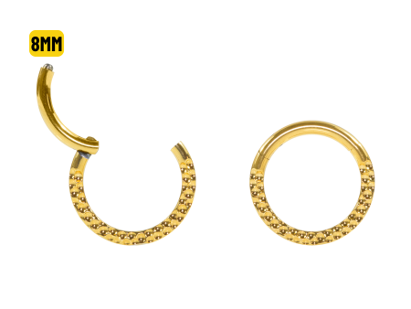 SEGMENTO CLICKER TITÂNIO PVD GOLD FRONTAL MARTELADO – 8MM