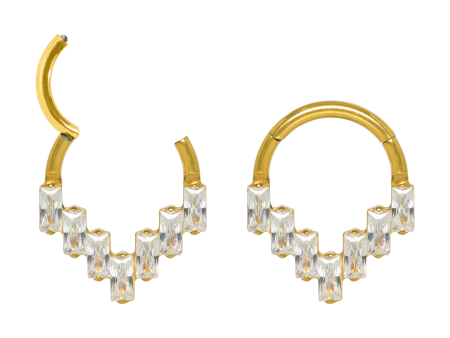 SEGMENTO CLICKER TITÂNIO PVD GOLD V C/ ZIRCÔNIA