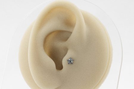 LABRET TITÂNIO R/I ESTRELA DIAMANTADA