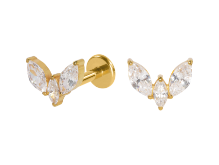 LABRET TITÂNIO R/I C/ ZIRCÔNIA – PVD GOLD