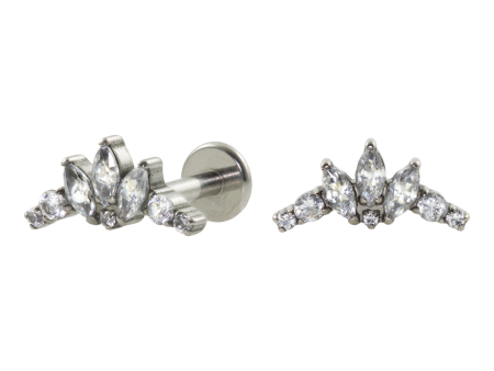 LABRET TITÂNIO R/I CLUSTER LÓTUS C/ ZIRCÔNIA