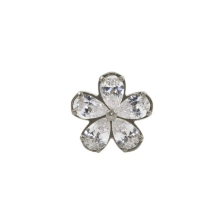 LABRET TITÂNIO R/I FLOR C/ ZIRCÔNIA