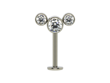 LABRET INVERTIDO TITÂNIO R/I CLUSTER 3 PEDRAS