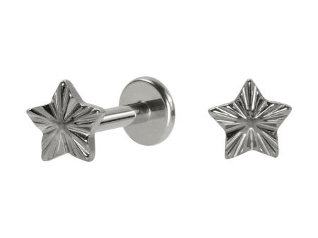 LABRET TITÂNIO R/I ESTRELA DIAMANTADA