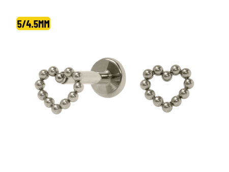LABRET TITÂNIO R/I CORAÇÃO VAZADO – 5/4.5MM