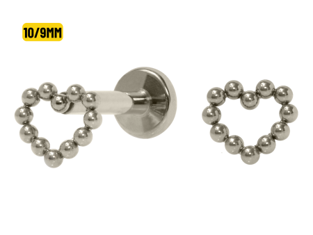 LABRET TITÂNIO R/I CORAÇÃO VAZADO – 10/9MM