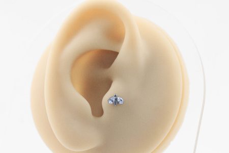 LABRET TITÂNIO R/I ABELHA C/ PEDRA MAIOR