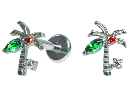 LABRET TITÂNIO R/I COQUEIRO C/ PEDRA – COLORIDA