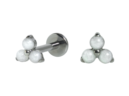 LABRET TITÂNIO R/I TRINITY C/ ÁGATA – BRANCA
