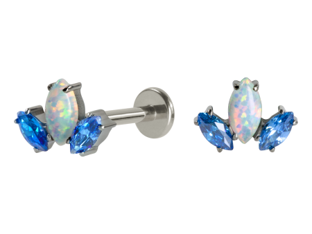 LABRET TITÂNIO R/I LÓTUS OPALA / ZIRCÔNIA – AZUL