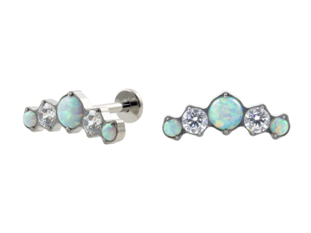 LABRET TITÂNIO R/I CLUSTER ZIRCÔNIA/ OPALA
