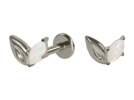 LABRET TITÂNIO R/I 2 PÉTALAS OPALA – NATURAL/BOREAL
