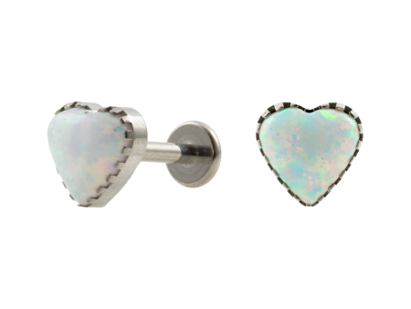 LABRET TITÂNIO R/I CORAÇÃO OPALA BOREAL – 6MM