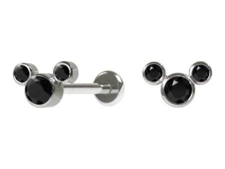 LABRET TITÂNIO R/I MICKEY –  BLACK