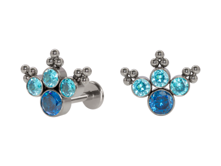 LABRET TITÂNIO R/I INDIANO PATINHA C/ ZIRCÔNIA – AZUL