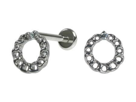 LABRET TITÂNIO R/I CÍRCULO CORRENTE C/ ZIRCÔNIA