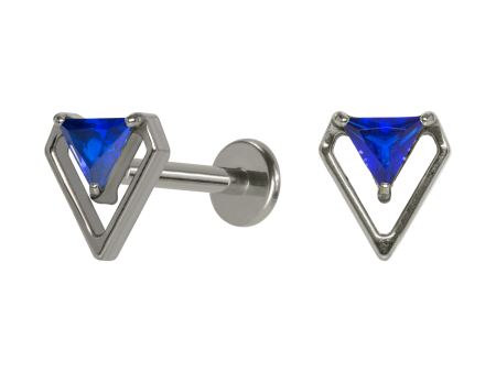 LABRET TITÂNIO R/I DIAMANTE C/ ZIRCÔNIA – AZUL