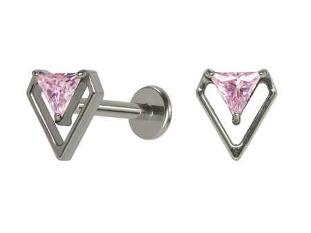LABRET TITÂNIO R/I DIAMANTE C/ ZIRCÔNIA – ROSA