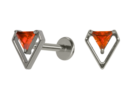 LABRET TITÂNIO R/I DIAMANTE C/ ZIRCÔNIA – LARANJA