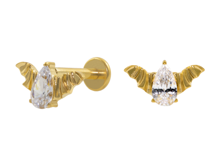 LABRET TITÃNIO R/I MORCEGO MOD3 – PVD GOLD