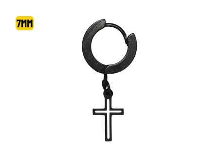 ARGOLA CLICKER BLACK C/ CRUZ VAZADA – 7MM