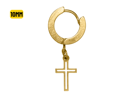 ARGOLA CLICKER GOLD C/ CRUZ VAZADA – 10MM