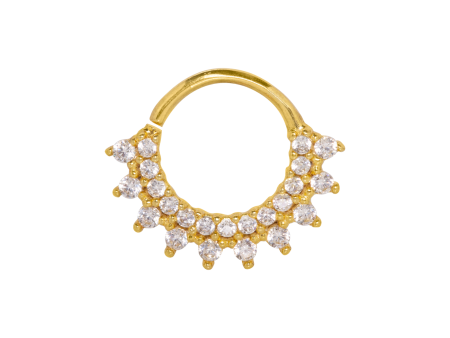 ARGOLA TORÇÃO CRAVEJADA  P85 – BANHODO A OURO