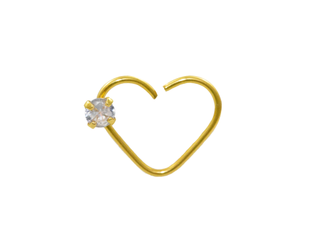 HEART BANHADO A OURO C/ 1 PEDRA LATERAL C118 – LADO DIREITO