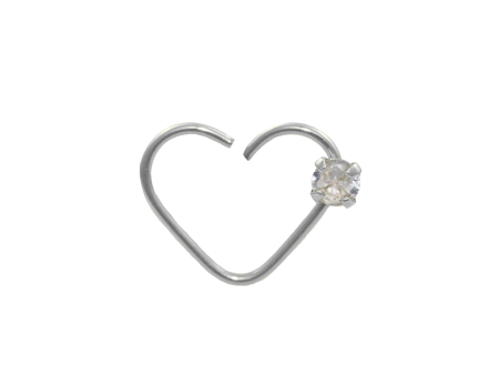 HEART AÇO C/ 1 PEDRA LATERAL C118 – LADO ESQUERDO