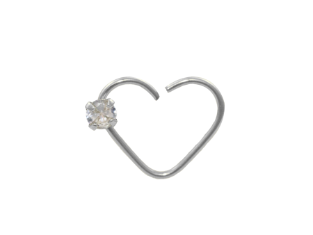 HEART AÇO C/ 1 PEDRA LATERAL C118 – LADO DIREITO