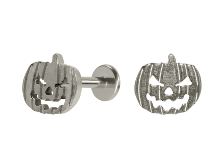 LABRET TITÂNIO R/I ABÓBORA HALLOWEEN