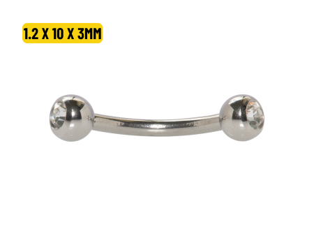 MICRO CURVO AÇO C/ STRASS – 1.2 X 10 X 3MM