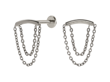 LABRET TITÂNIO R/I BARRA C/ CORRENTES – NATURAL