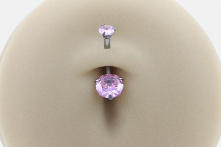 BANANA BELL TITÂNIO R/I CIRCULAR C/ ZIRCÔNIA – ROSA