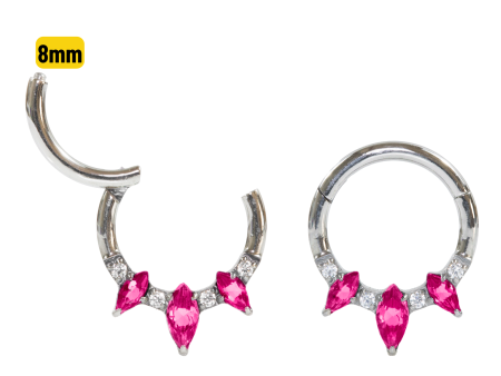 SEGMENTO CLICKER TITÂNIO FRONTAL C/ ZIRCÔNIA ROSA – 8MM