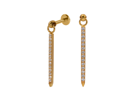 LABRET TITANIO R/I PINGENTE BARRA C/ PEDRA GRANDE – PVD GOLD