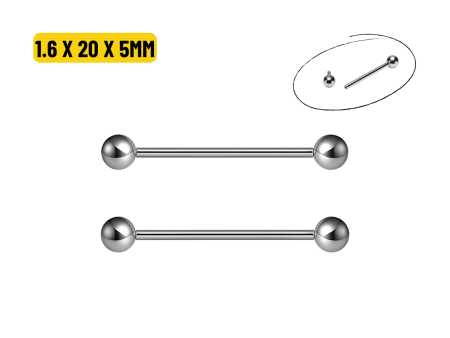BARBELL TITÂNIO NATURAL R/INTERNA – 1.6 X 20 X 5MM