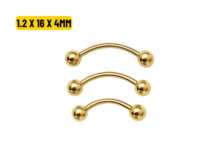 MICRO CURVO PVD GOLD – 1.2 X 16 X 4MM