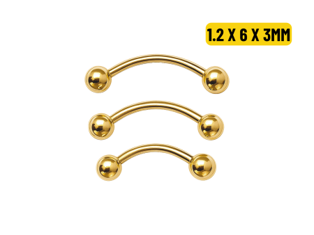 MICRO CURVO PVD GOLD – 1.2 X 6 X 2.5MM