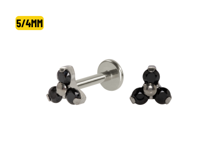 LABRET TITÂNIO R/I TRINITY C/ ZIRCÔNIA 5:4MM – BLACK