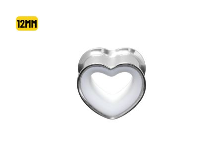 ALARGADOR PLUG CORAÇÃO AÇO / F: BRANCO – 12MM