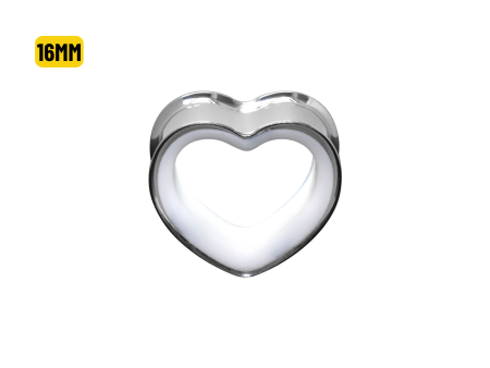 ALARGADOR PLUG CORAÇÃO AÇO / F: BRANCO – 16MM