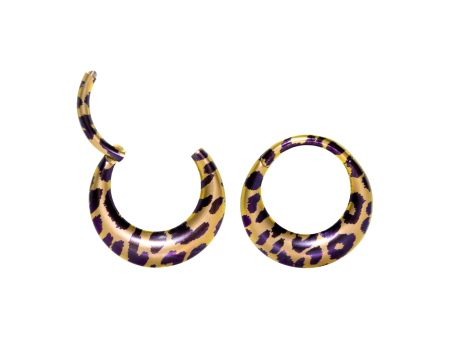 SEGMENTO CLICKER OVAL TITÂNIO PVD GOLD ONCINHA ROXA – 8MM