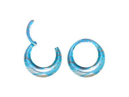 SEGMENTO CLICKER OVAL TITÂNIO PVD AZUL – 8MM