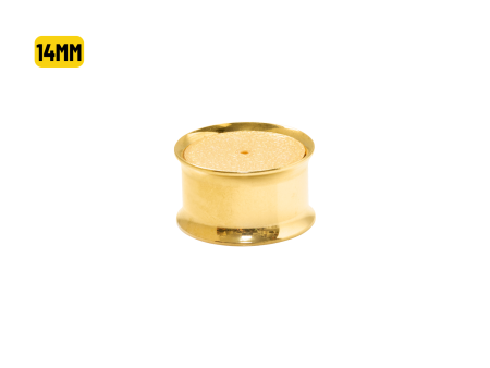 ALARGADOR PLUG AÇO PVD GOLD C/ FURO P/ BRINCO – 14MM