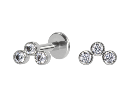 LABRET AÇO R/I MINI CLUSTER 3 PEDRAS